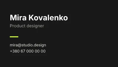 Minimal business card
