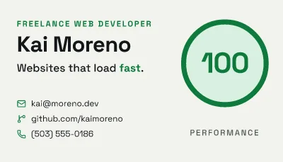 Fast web developer: business card template