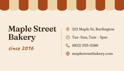 Bakery awning card
