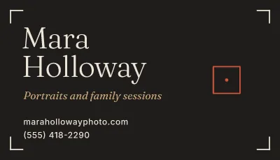 Portrait photographer card