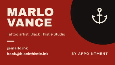 Tattoo artist card