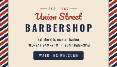Retro barbershop card: business card template