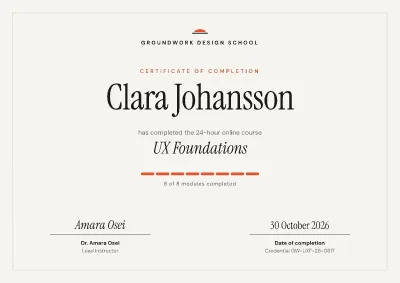 Online course completion: certificate template