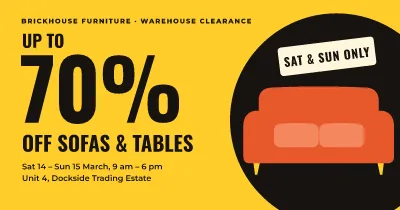 Furniture warehouse clearance