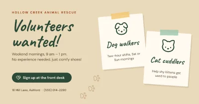 Shelter volunteer drive