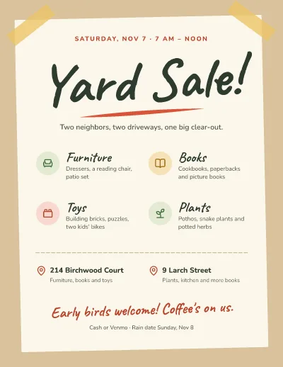 Neighborhood yard sale