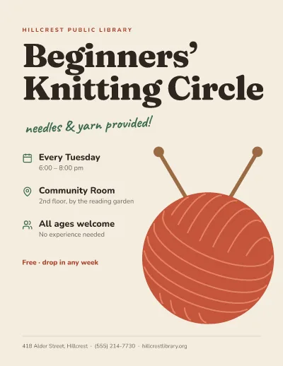 Library knitting circle
