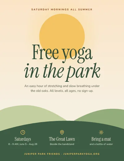 Free yoga in the park