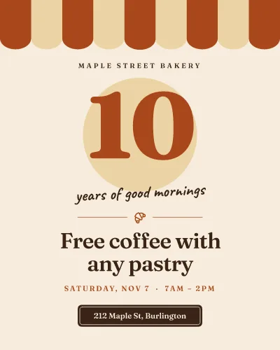 Bakery tenth birthday