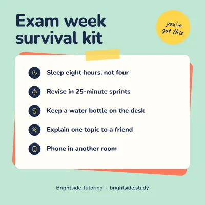 Exam week survival kit
