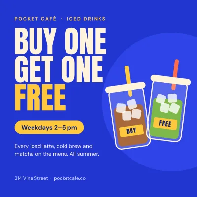 Iced drinks BOGO