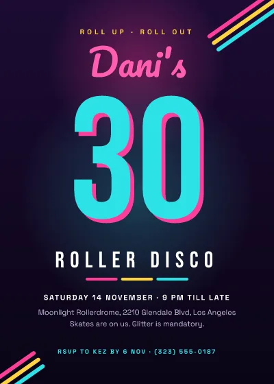 Neon roller disco 30th