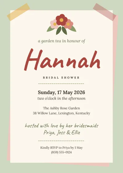 Bridal shower garden tea