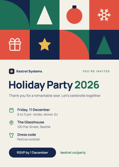 Office holiday party: invitation template