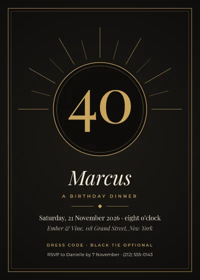 Black gold 40th dinner