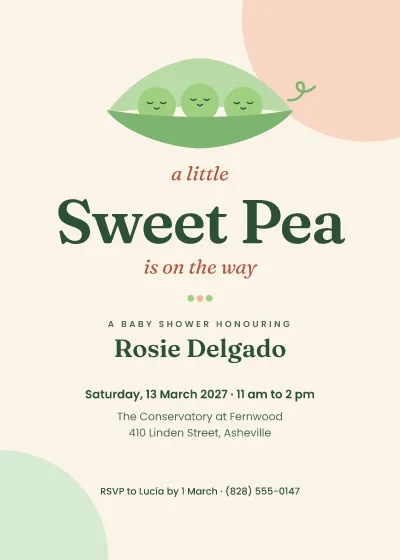 Sweet pea baby shower