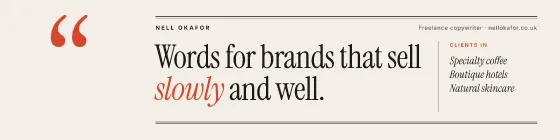 Copywriter editorial banner