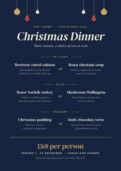 Christmas set dinner