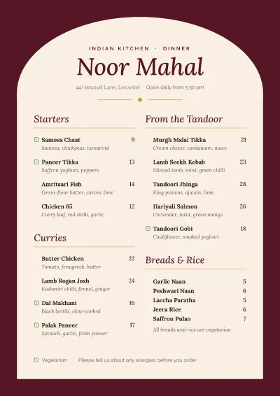 Indian dinner arch