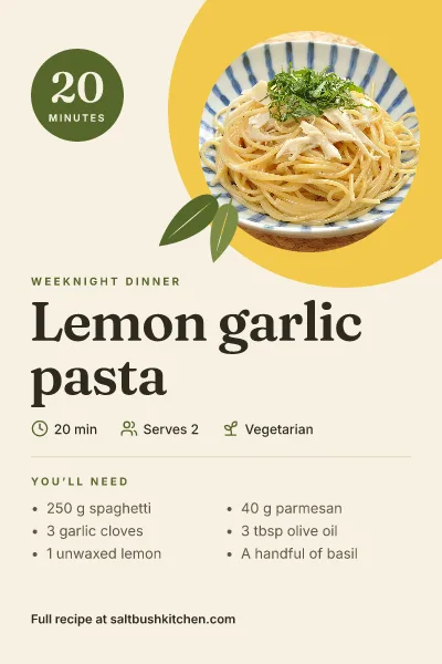Lemon garlic pasta recipe