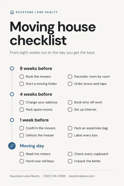 Moving house checklist