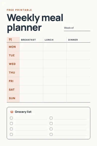 Weekly meal planner