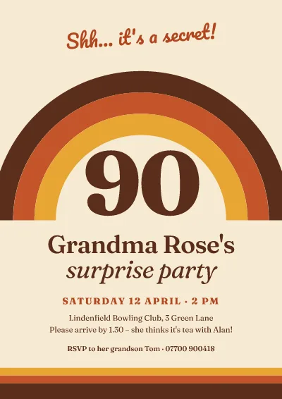 Surprise 90th birthday