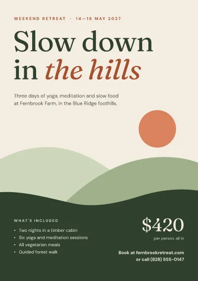 Hillside yoga retreat