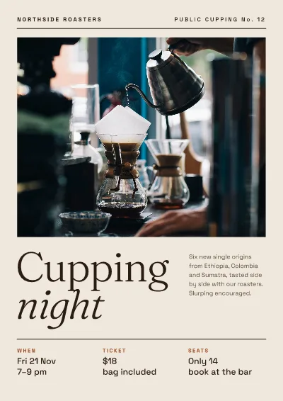 Coffee cupping night