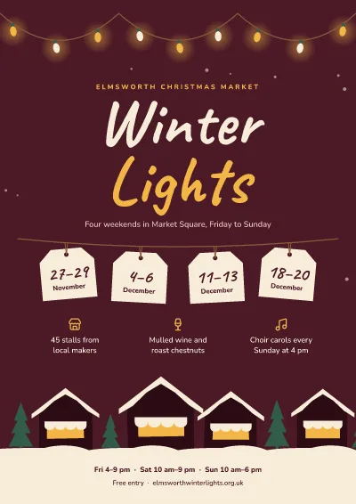 Winter Lights market poster: poster template