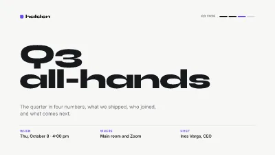 Quarterly all-hands