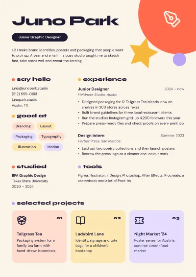 Playful junior designer