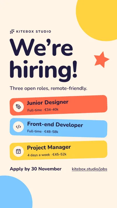 Studio hiring roles