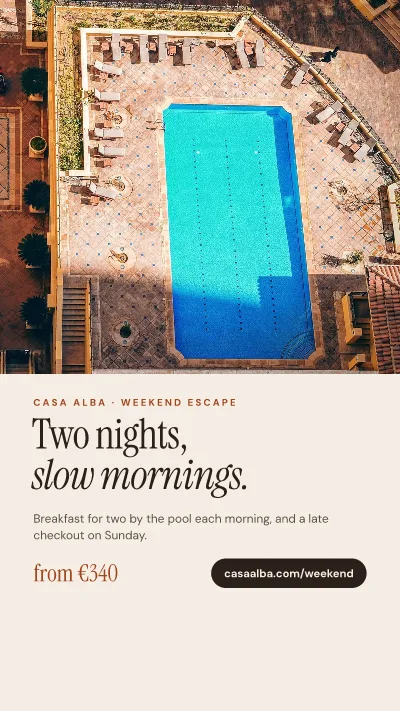 Hotel weekend getaway