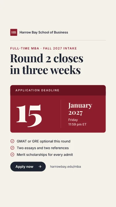 MBA deadline reminder
