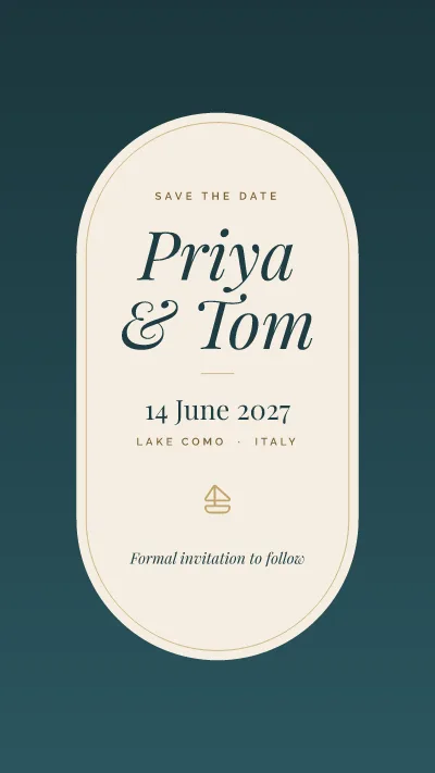Lake Como save the date