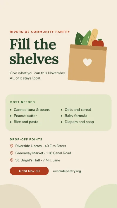 Food bank donation drive