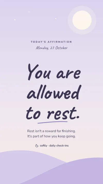 Allowed to rest affirmation