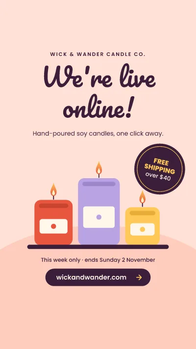 Candle shop launch
