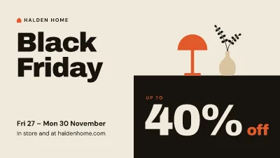 Homeware Black Friday banner: X post template
