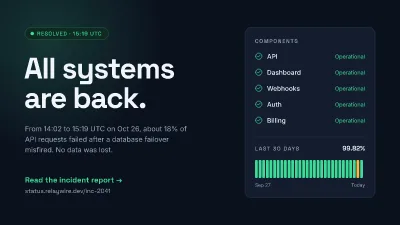 Outage resolved update
